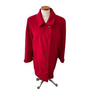 Vintage Talbots Cherry red Oversized Wool Coat 6